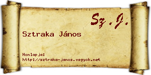 Sztraka János névjegykártya
